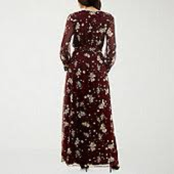 Premier Burgundy Floral Maxi Dress - Picture 2 of 5